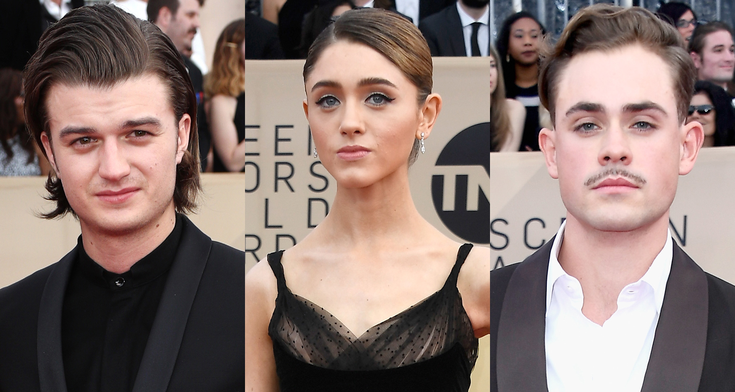Natalia Dyer, Dacre Montgomery, & Joe Keery Hit The SAG Awards 2018 Red Carpet!