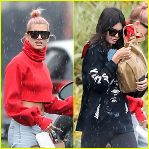 Kendall Jenner & Hailey Baldwin Get Caught in the Rain Together!