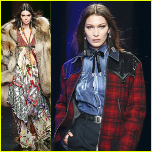 Kendall Jenner & Bella Hadid Walk In Dsquared2 Fashion Show During Milan Fashion Week