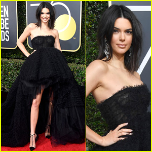 Kendall Jenner Joins In By Wearing Black Dress at Golden Globes 2018