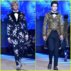 Ross Lynch & Austin Mahone Suit Up at Dolce & Gabbana Show