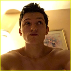 Tom Holland Shares an Entire Slideshow of Shirtless Bed Selfies