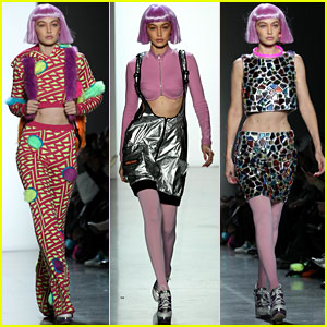 Gigi Hadid Dons Three Colorful Looks at Jeremy Scott's Fashion Show!