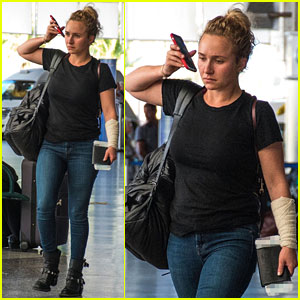 Hayden Panettiere Sports Bandage on Arm During Family Vacation