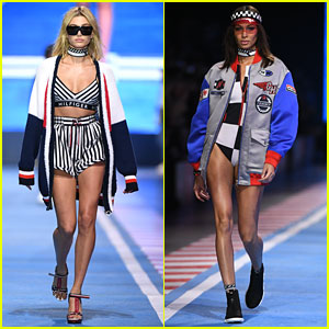 Hailey Baldwin & Joan Smalls Hang Out After Walking Tommy Hilfiger Show Together