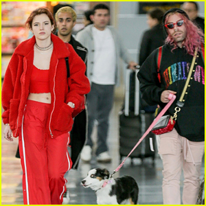 Bella Thorne & BF Mod Sun Walk Their Dog at the Airport