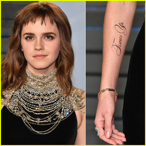 Emma Watson Writes 'Times Up' on Her Arm for Oscars After-Party!