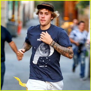 Justin Bieber Makes a Run For It After Some Pampering