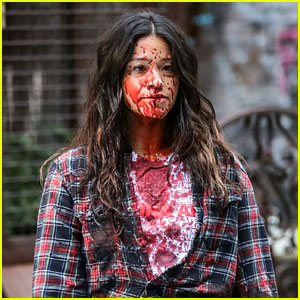 Gina Rodriguez's 'Latina AF' Shirt Gets Soaked in Blood While Filming 'Someone Great!'