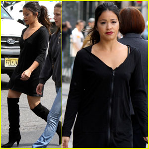 Gina Rodriguez Looks So Chic While Filming 'Someone Great'