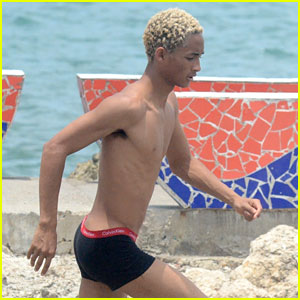 Jaden Smith Goes Shirtless in His Boxers on Set of New Music Video