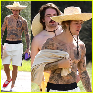Justin Bieber Joins a Friend For Shirtless Sunday Hike