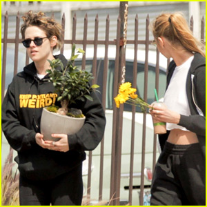 Kristen Stewart Picks Up a Bonsai Tree with Stella Maxwell