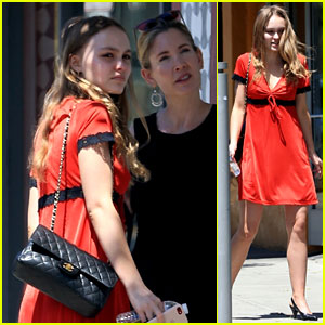 Lily-Rose Depp Keeps It Comfy & Cute in Bright Red Dress