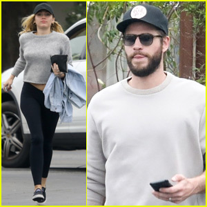 Miley Cyrus & Liam Hemsworth Wear Matching Outfits to Breakfast!