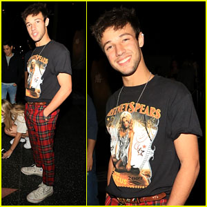 Cameron Dallas Dons Britney Spears T-Shirt for Night Out in Hollywood