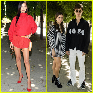 Bella Hadid & Ansel Elgort Look Fashionable at Louis Vuitton Show in France