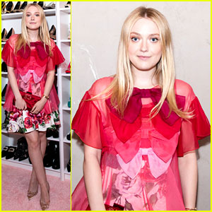 Dakota Fanning Is Pretty in Pink at Book Party!