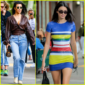 Kendall Jenner Gets Colorful For Lunch With Kourtney Kardashian