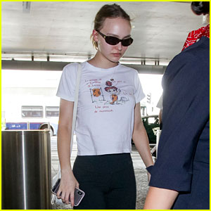 Lily-Rose Depp Heads to Paris in an Appropriately Themed Shirt
