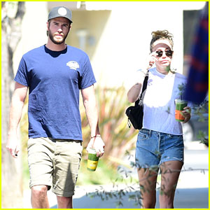Liam Hemsworth & Miley Cyrus Grab Some Green Juices to Go