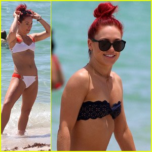 Sharna Burgess Rocks Two Cute Bikinis On The Beach in Miami