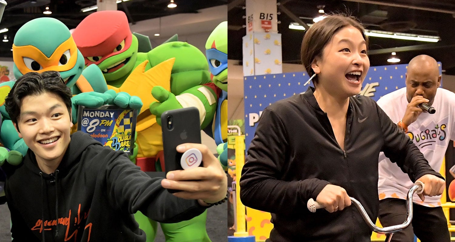 Alex & Maia Shibutani Have Too Much Fun at Nickelodeon’s VidCon 2018 Booth!