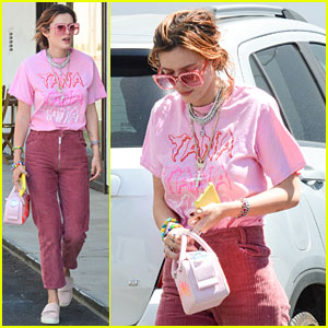Bella Thorne Reps Tana Mongeau T-Shirt While Running Errands in LA