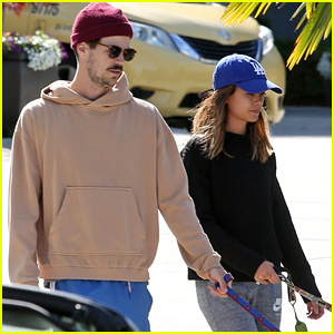Grant Gustin & Fiancee LA Thoma Go For a Stroll With Their Pups in Vancouver!