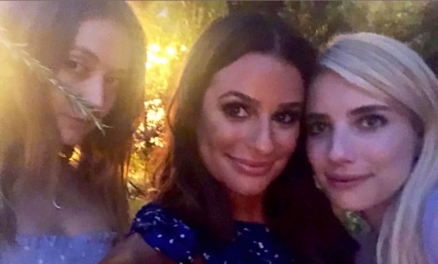 ‘Scream Queens’ Emma Roberts & Billie Lourd Reunite with Lea Michele at Her Engagement Party