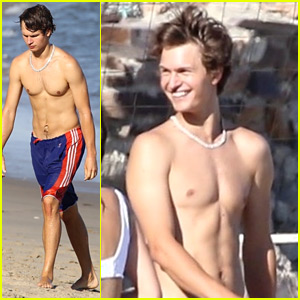 Ansel Elgort Goes Shirtless at the Beach Alongside Leonardo DiCaprio!