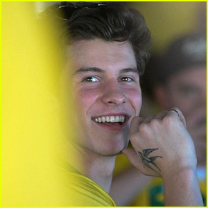 Shawn Mendes Watches Brazil & Mexico World Cup Match With Fans