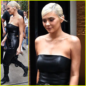 Kylie Jenner Wears All Leather Outfit Ahead of VMAs
