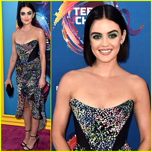 Lucy Hale Stuns in Colorful Dress on Teen Choice Awards 2018 Red Carpet!