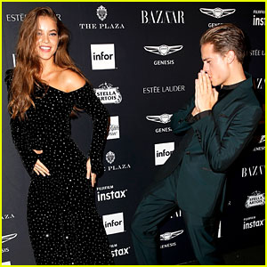 Dylan Sprouse Can't Get Enough of Barbara Palvin's Look at the Harper's Bazaar Icons Event!