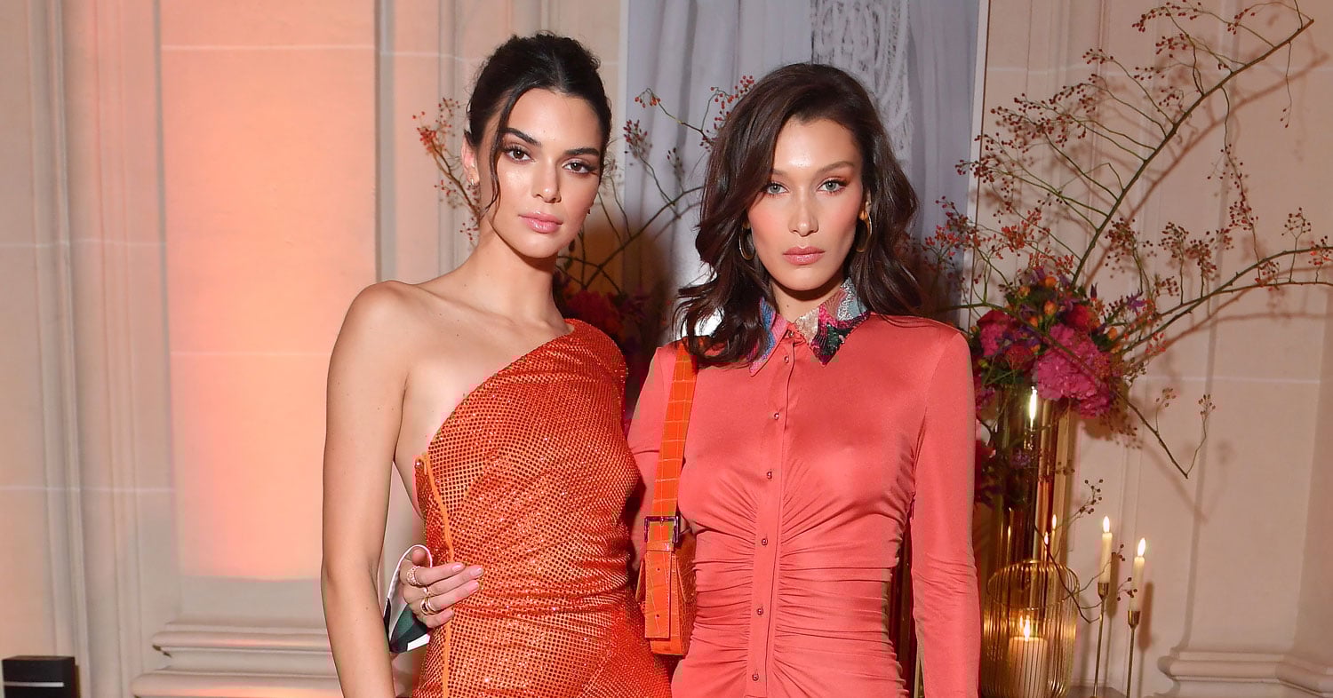 Kendall Jenner & Bella Hadid Slay in Orange Dresses at YouTube’s Paris Fashion Week Event