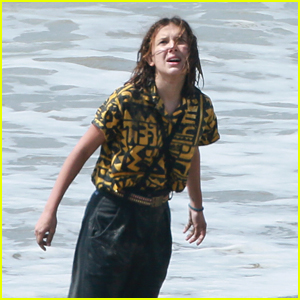 Millie Bobby Brown Films Emotional 'Stranger Things' Scene at the Beach!