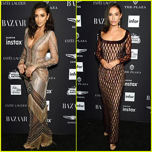 Shay Mitchell & Chloe Bridges Have a 'Pretty Little Liars' Reunion at Harper's Bazaar Icons Party!