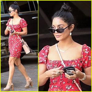 Vanessa Hudgens Slays in Red Dress While Stepping Out for Lunch
