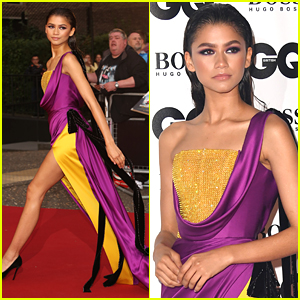 Zendaya Wows in Purple & Yellow Gown at GQ Men of the Year Awards 2018