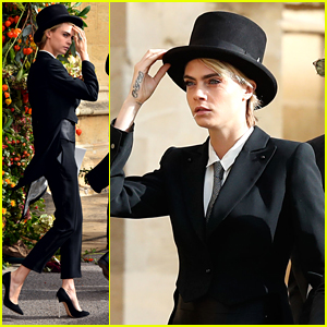 Cara Delevingne Wears Top Hat To Princess Eugenie's Royal Wedding in England