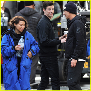 Grant Gustin & Jessica Parker Kennedy Film 'The Flash' Scenes Together