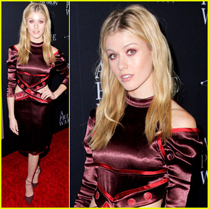 Katherine McNamara Wows In Head To Toe Red at 'A Private War' Premiere