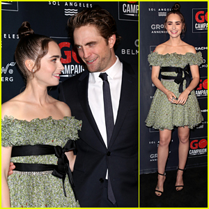Lily Collins Glams Up in Green For GO Campaign Gala 2018