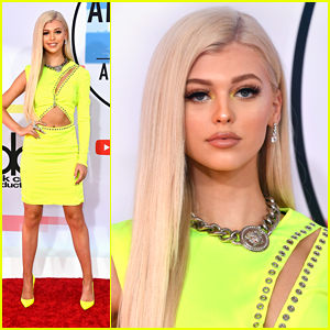 Loren Gray Blinds The AMAs Red Carpet in Neon Yellow Dress