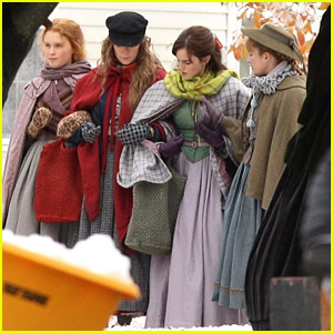 Emma Watson Films 'Little Women' With All Four March Sisters in Massachusetts