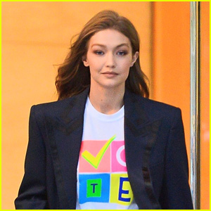 Gigi Hadid Rock a 'Vote' Tee Before the Upcoming Midterm Elections!