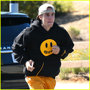 Justin Bieber Hides His New Haircut on His Run