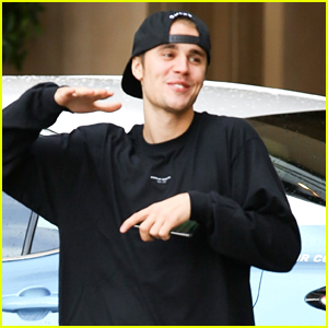 Justin Bieber Looks Cool in His Lamborghini in Beverly Hills