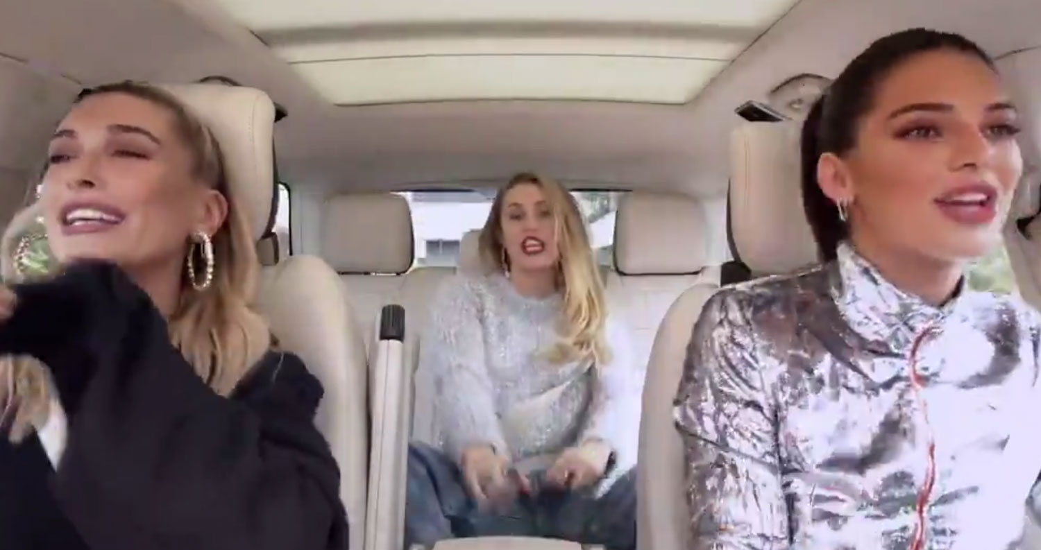 Miley Cyrus Crashes Kendall Jenner & Hailey Bieber’s ‘Carpool Karaoke